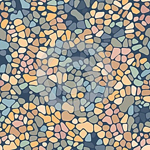 Bright seamless floor pattern of round sea pebbles