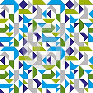 Bright seamless mosaic pattern with geometric figures