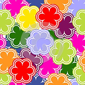 Bright seamless pattern with abstract flowers.