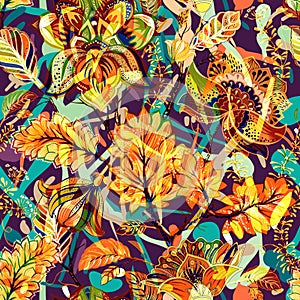 Bright seamless pattern. Floral backdrop
