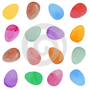 Bright seamless pattern with watercolor Easter eggs