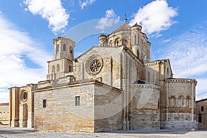 Bright shot of Toro city Cathedral Colegiata de Santa Maria la Mayor in Zamora, Spain. photo