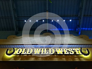 Bright sign of a restaurant