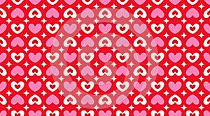 Bright and simple red pink heart pattern