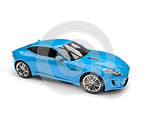 Bright sky blue modern concept sports car