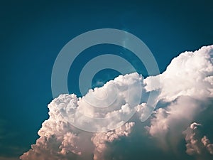 Bright sky and clouds.Big clouds in summer.