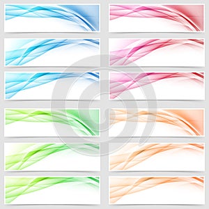 Bright smooth abstract line swoosh web footer