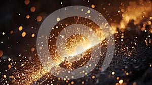 Bright Sparks Explode During Metalworking Process