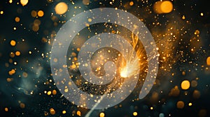 Bright Sparks Exploding During Metal Welding Process