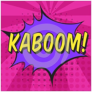 Bright speech bubble with KABOOM text