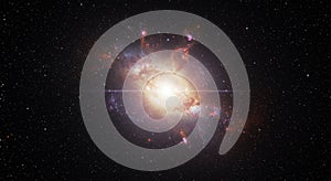 Bright Spiral Galaxy in Dark Space