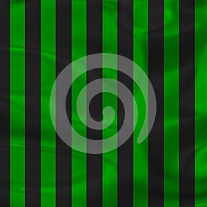 Bright sportive flag of green and black stripes photo