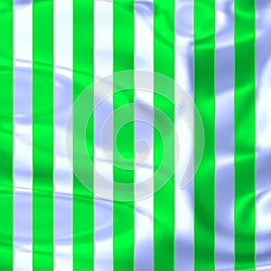 Bright sportive flag o greenish and white stripes photo