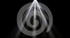 Bright Spotlight Beam Shining Down in Darkness