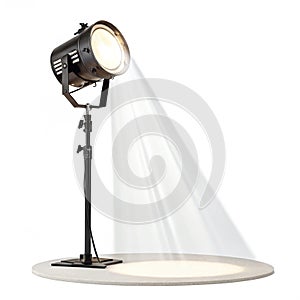 Bright spotlight isolated on white background