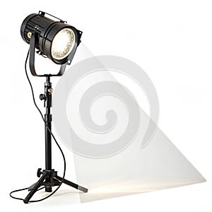 Bright spotlight isolated on white background