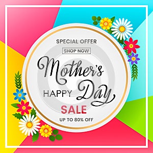 Bright spring poster sale gifts for mother`s day. vector