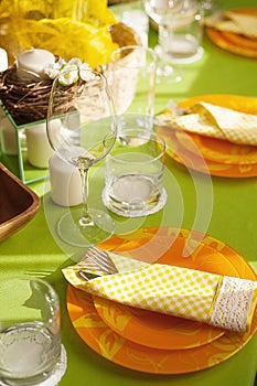 Bright spring table setting