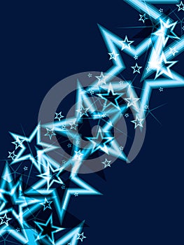 Bright star blue background