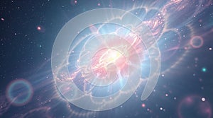 Bright star exploding in deep space creating colorful nebula