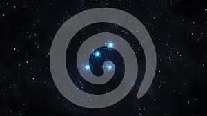 Bright Stars in Dark Nebula, Stunning Cosmic Scene Good Resolution Stock Photo