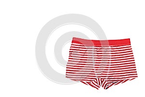 Bright striped boxer underwear, cotton. Isolated background