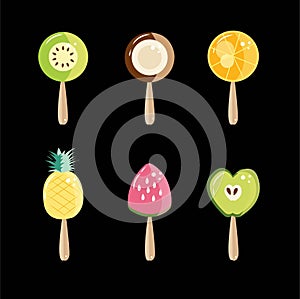 bright summer illustration.fruity and delicious set