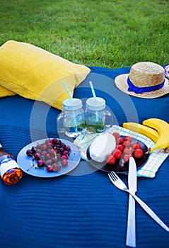 Bright summer picnic on nature-summer, sun, happiness.