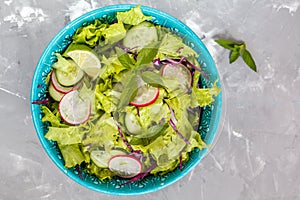 Bright summer salad of vegetables.