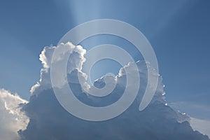 Bright sun behind cloud