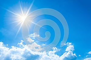 Bright sun on blue sky