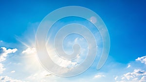 Bright sun on blue sky