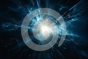 .Bright Sun Explosion in Space. Supernova Sci-Fi Concept