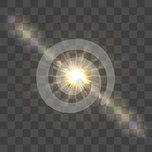 Bright sun lens flare