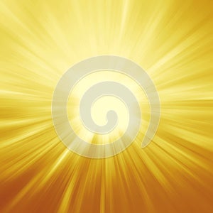 Bright sunbeams, shiny summer background with vibrant yellow & o photo
