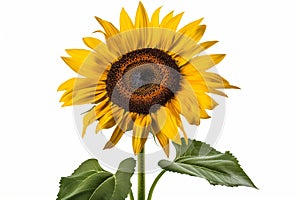 Bright Sunflower Isolated on White