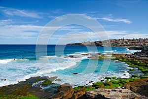 Bright Sunny Day At Tamarama Beach In New South Wales, Australia.