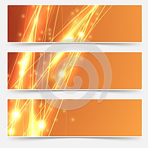 Bright swoosh speed line abstract header set