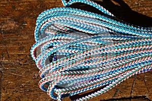 Bright synthetic rope.