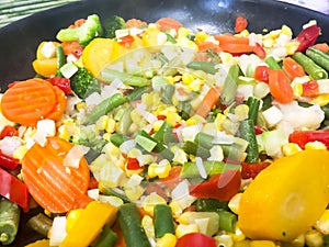 Bright tasty vegetable mix with corn.