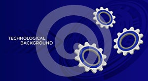 Bright technological background with gears and technological elements