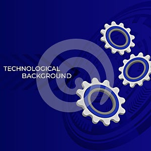 Bright technological background with gears and technological elements