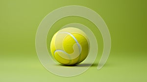 Bright Tennis Ball On Solid Color Background - Real Photography