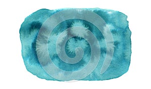 Bright textured aquamarine blue watercolor stain