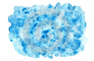Bright textured turquoise blue watercolor stain