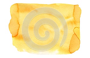 Bright textured yellow watercolor square shape