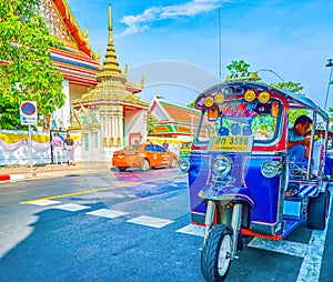 The bright tuk-tuk, Bangkok, Thailand