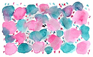 Bright turquoise blue and pink blobs background