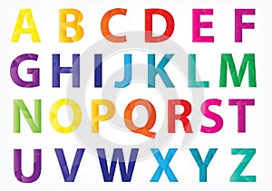 Bright vector alphabet letters collection isolated on white background.