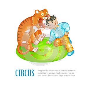 Bright vector illustration of circus performance.